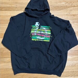 LRG Black Graphic Hoodie with Panda Design Men Size XL